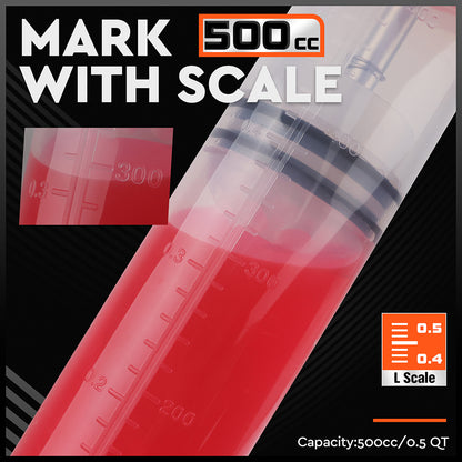 500cc Fluid Extraction & Fill Pump Syringe - Durable Manual Pump for Automotive & Marine Fluids - Image 6