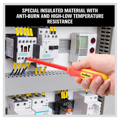 6-Piece Insulated Screwdriver Set - 1000V Rated, CR-V Steel with Magnetic Tips & Wall Rack - Image 3