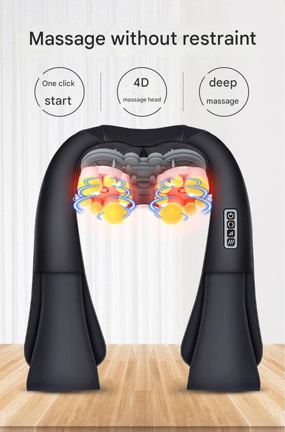Deep Kneading Shiatsu Neck & Shoulder Massager with Heat - USB Rechargeable Ergonomic Design(Beige) - Image 3