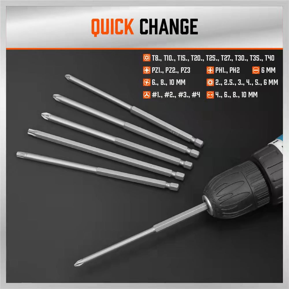 32-Piece Extra Long Screwdriver Bit Set - 150mm S2 Steel Bits with Organizer Stand - Image 4