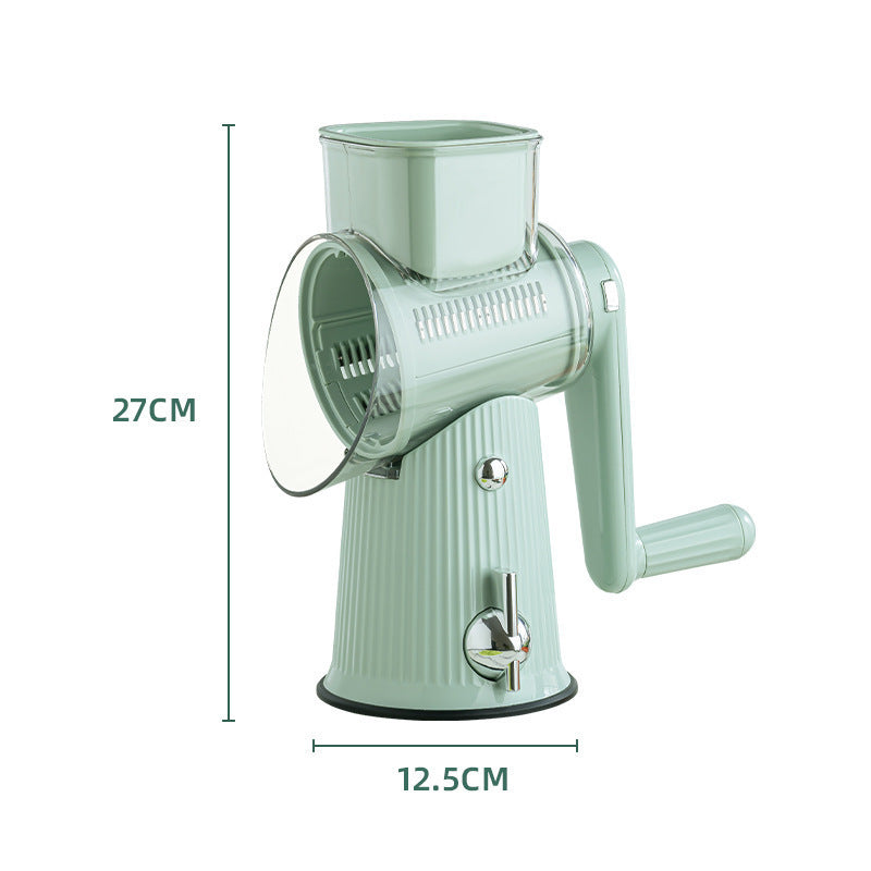 Multi-Function Rotary Vegetable Slicer & Grater - 5 Blade Types (10 Pcs Total) with Storage Box-green - Image 2