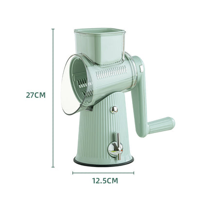 Multi-Function Rotary Vegetable Slicer & Grater - 5 Blade Types (10 Pcs Total) with Storage Box-white - Image 2