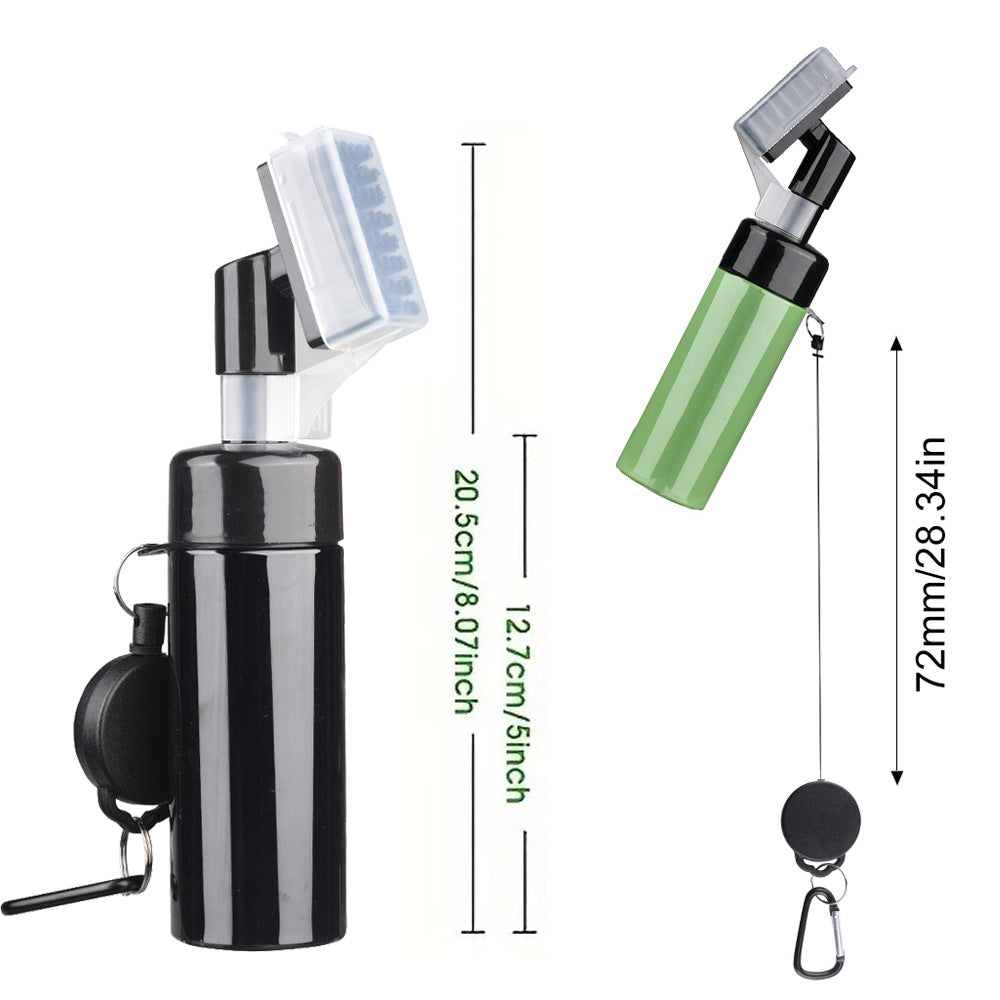 Portable Golf Club Groove Cleaner Brush with Water Spray Bottle & Retractable Keychain(white) - Image 3
