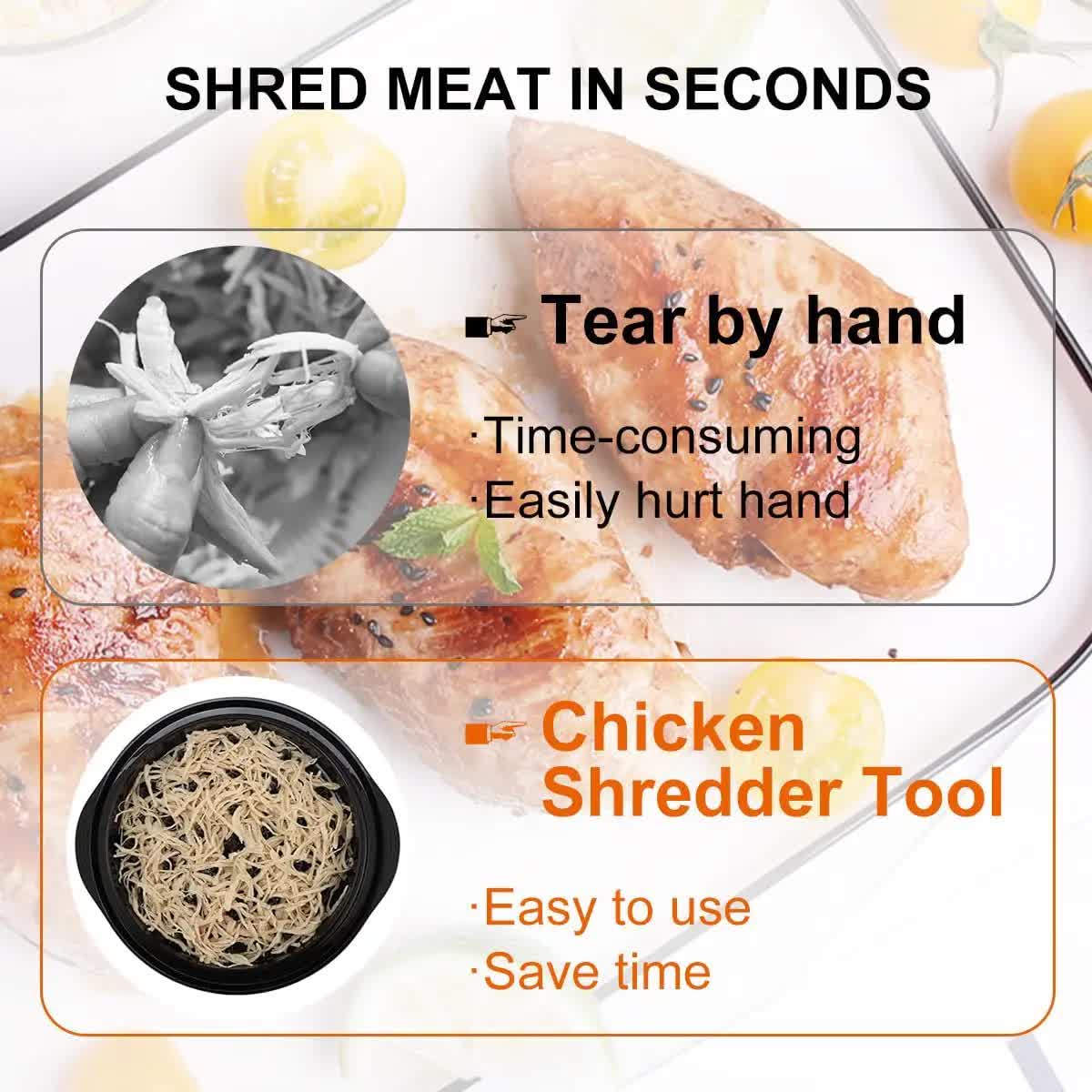 Upgraded Meat Shredder Tool - Rotating Chicken & Pork Puller with Anti-Slip Base & Ergonomic Grips(red) - Image 6