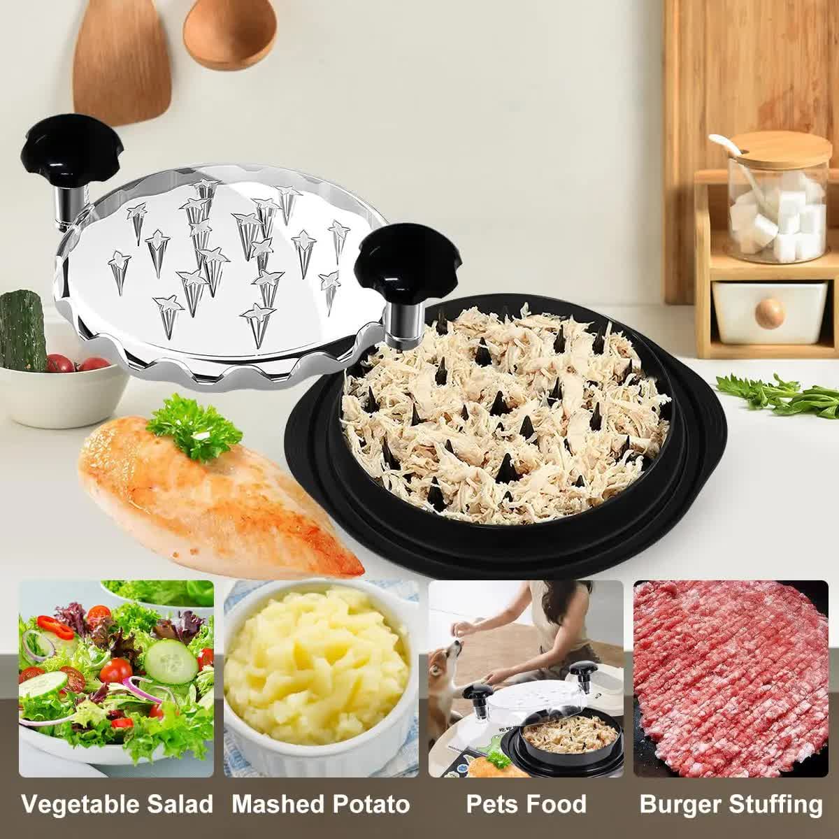 Upgraded Meat Shredder Tool - Rotating Chicken & Pork Puller with Anti-Slip Base & Ergonomic Grips(red) - Image 9