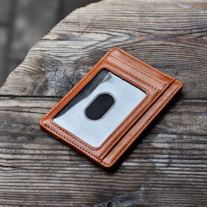 Slim Minimalist Leather Wallet with ID Window & RFID Blocking - Holds 12 Cards & Cash(Dark gray) - Image 3