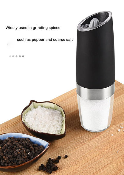 Gravity Electric Salt & Pepper Grinder Set - Adjustable Coarseness, LED Light, Battery Operated(black) - Image 5