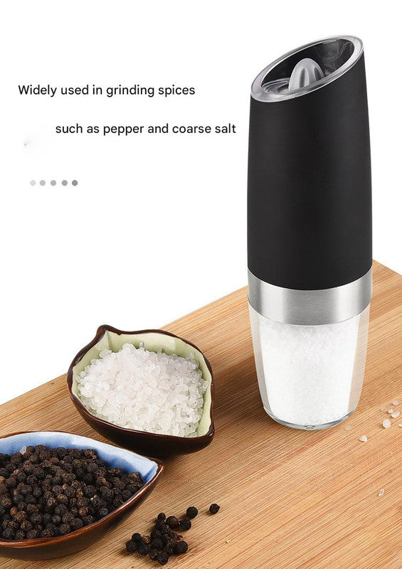 Gravity Electric Salt & Pepper Grinder Set - Adjustable Coarseness, LED Light, Battery Operated(silver) - Image 5