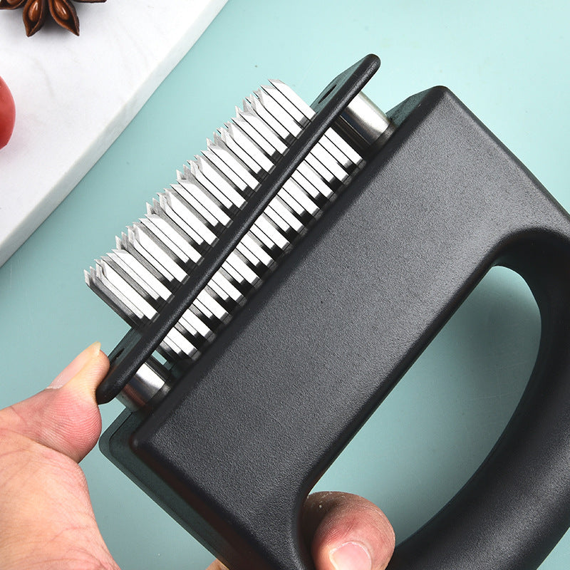 Professional Meat Tenderizer Tool - 48 Stainless Steel Blades with Safety Lock & Ergonomic Handle - Image 2