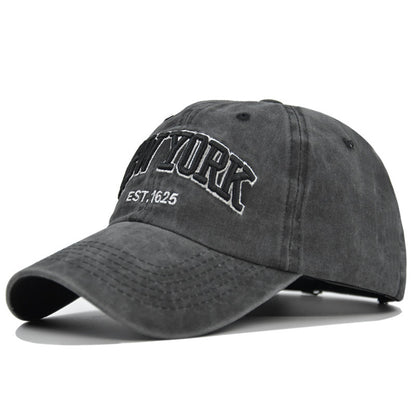 Vintage New York Est. 1625" Washed Cotton Baseball Cap - Adjustable & Unisex(black)"