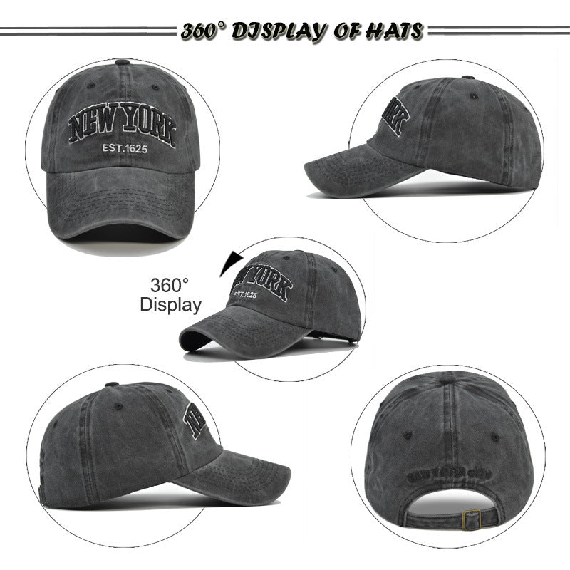 Vintage New York Est. 1625" Washed Cotton Baseball Cap - Adjustable & Unisex(Wine red)" - Image 4