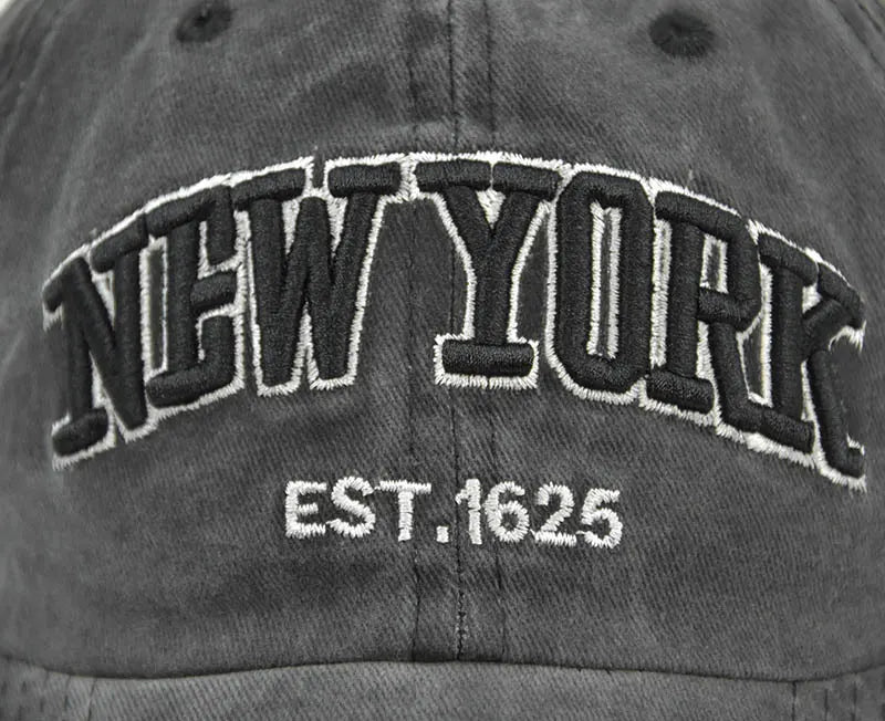 Vintage New York Est. 1625" Washed Cotton Baseball Cap - Adjustable & Unisex(Navy blue)" - Image 5