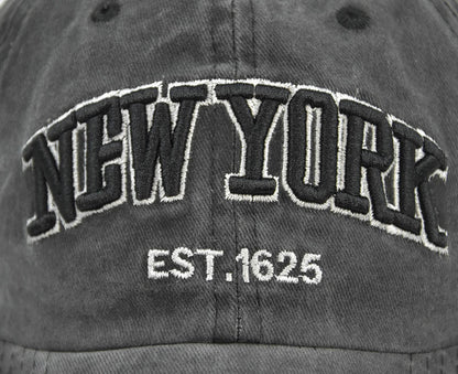 Vintage New York Est. 1625" Washed Cotton Baseball Cap - Adjustable & Unisex(Gray)" - Image 5