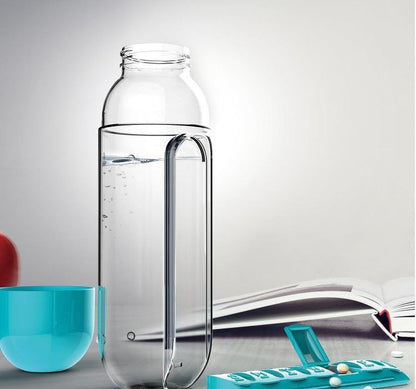 2pc 2-in-1 Water Bottle with 7-Day Pill Organizer - 600ml BPA-Free, Portable & Leakproof(black) - Image 4