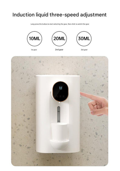 Smart Automatic Mouthwash Dispenser - Wall-Mounted, 3 Adjustable Levels, LED Display & Magnetic Cups(white) - Image 3