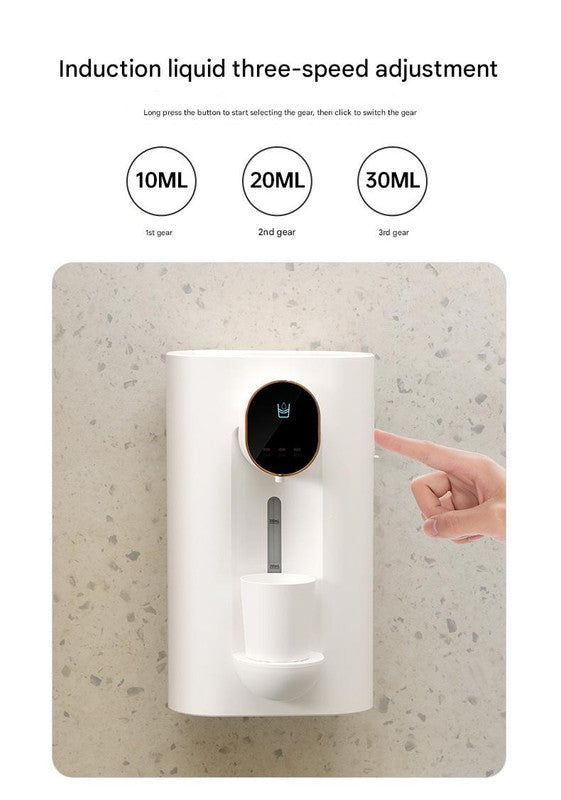 Smart Automatic Mouthwash Dispenser - Wall-Mounted, 3 Adjustable Levels, LED Display & Magnetic Cups(Black) - Image 3