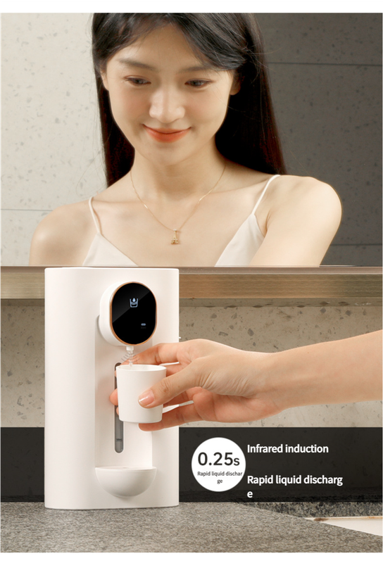 Smart Automatic Mouthwash Dispenser - Wall-Mounted, 3 Adjustable Levels, LED Display & Magnetic Cups(Black) - Image 4