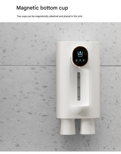 Smart Automatic Mouthwash Dispenser - Wall-Mounted, 3 Adjustable Levels, LED Display & Magnetic Cups(Black) - Image 5
