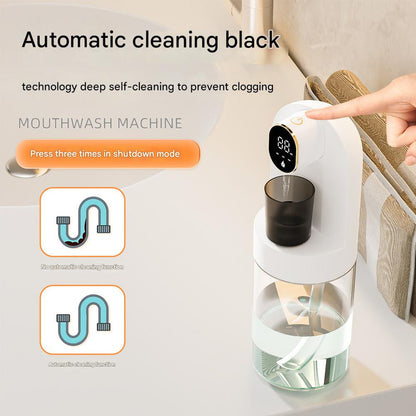 Smart Automatic Mouthwash Dispenser - 4 Adjustable Levels, LED Display, 2000mAh Battery & Magnetic Cups(black) - Image 6