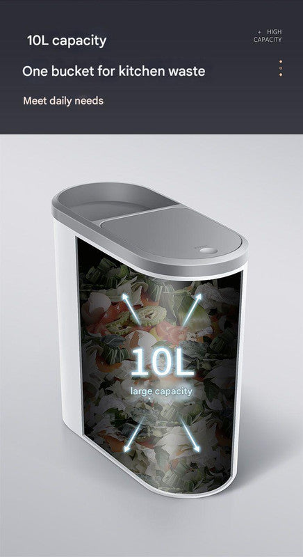 Slim Press-Top Trash Can with Top Storage Compartment - Narrow Design for Bathroom & Small Spaces(Ash cover + ash bucket) - Image 5
