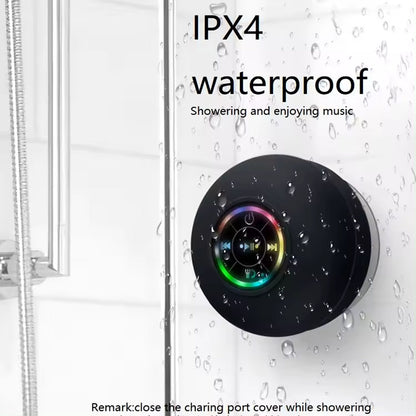 IPX4 Waterproof Bluetooth Shower Speaker with Suction Cup & LED Lights - Hands-Free Calling(green) - Image 2
