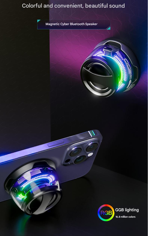 G300 Magnetic Suction Bluetooth Speaker - RGB Lights, 40mm Driver, 6H Playtime(Purple) - Image 4