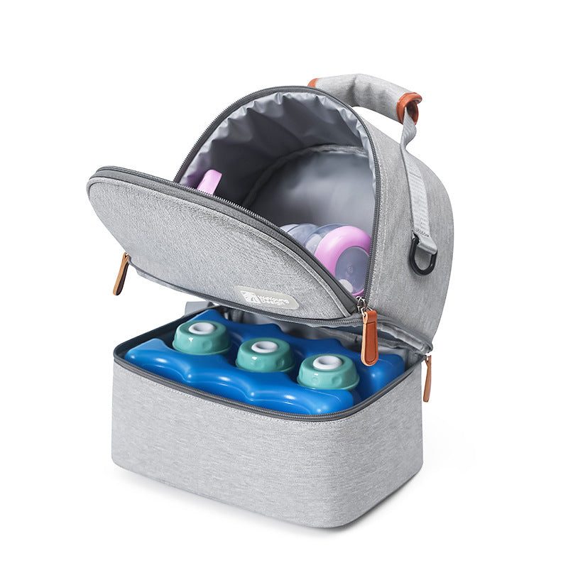 Versatile Insulated Breast Milk Cooler & Lunch Backpack - Waterproof, Multi-Carry Options(Pure gray) - Image 2