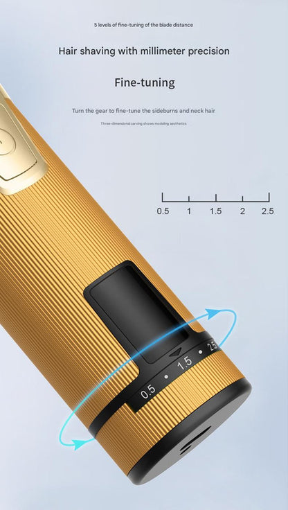 Professional 2-in-1 Cordless Hair Clipper & Trimmer Kit with LED Display & 5-Speed Fine Tuning(Gold) - Image 6
