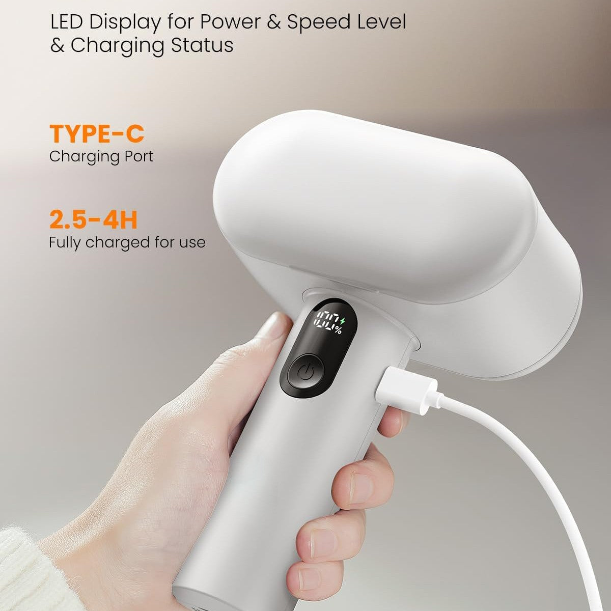 Dual-Head Electric Lint Remover - USB-C Rechargeable, LED Display, 5-Size Honeycomb Mesh(Black) - Image 2