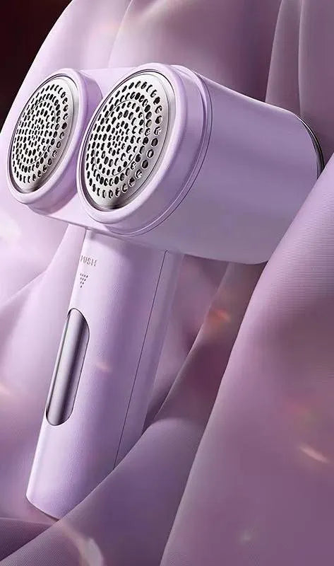 Dual-Head Electric Lint Remover - USB-C Rechargeable, LED Display, 6-Size Honeycomb Mesh(Purple)
