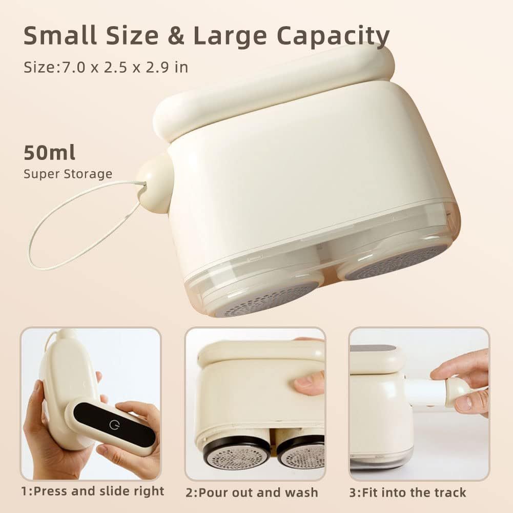 Compact Electric Lint Remover with LED Display & Dual Head - USB Rechargeable(Dark green) - Image 3