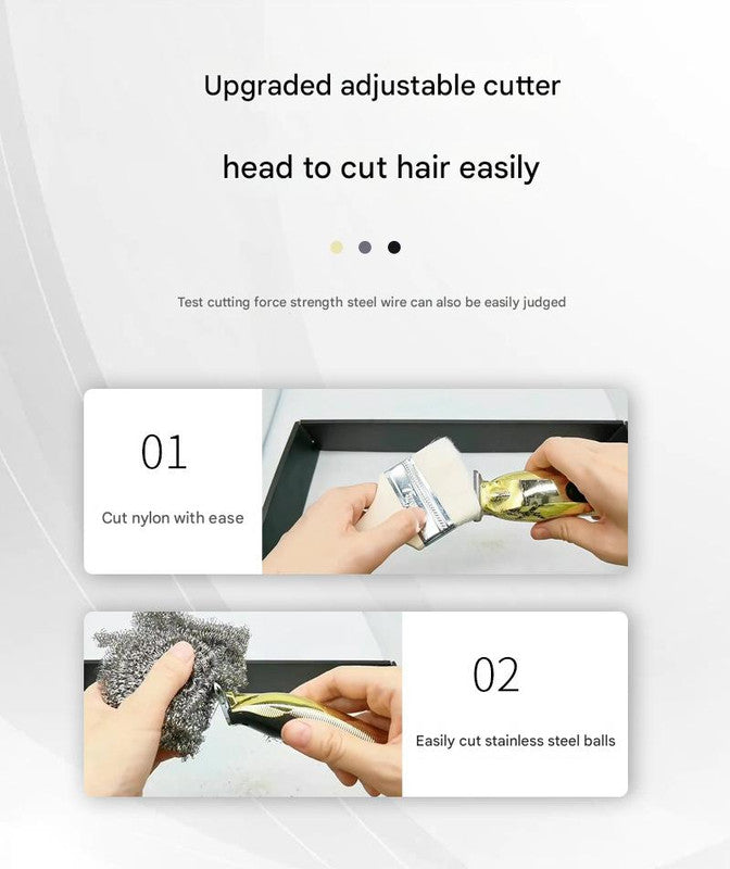 Professional Electric Hair Clipper & Beard Trimmer - USB Rechargeable, LED Display(gold) - Image 6