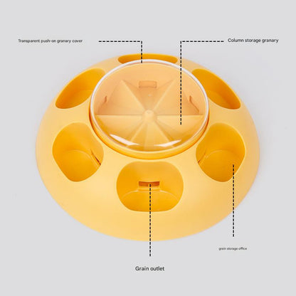 Interactive Pet Slow Feeder & Puzzle Toy - Press to Dispense Food, Improves Digestion(yellow) - Image 3