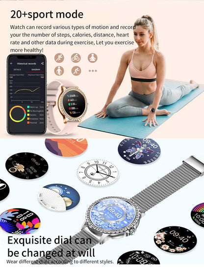 Elegant Women's Smartwatch,HD Touchscreen, Bluetooth Calls, Health Monitoring(gold) - Image 7