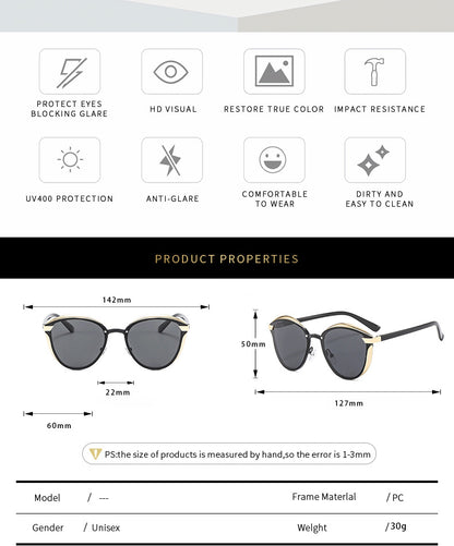 2-pcs Brown Elegant Women's Cat Eye Sunglasses - Anti-Glare, Lightweight Frame - Image 2