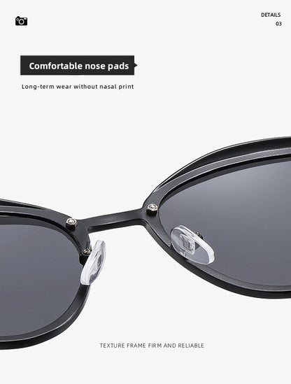 2-pcs Silver Elegant Women's Cat Eye Sunglasses - Anti-Glare, Lightweight Frame - Image 5
