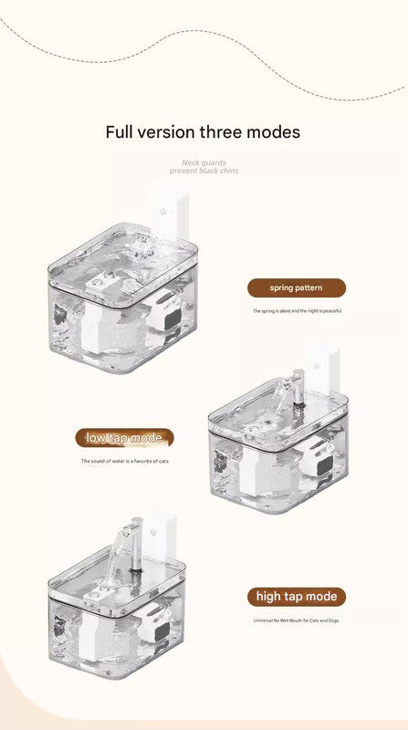 Transparent Wireless Sensor Pet Water Fountain - 1.5L Automatic Filtered Dispenser - Image 4