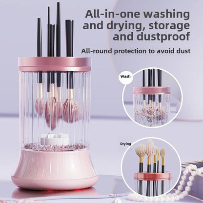 Pink Electric Makeup Brush Cleaner & Dryer Machine - Automatic Spinner Tool (Plug-in model) - Image 5