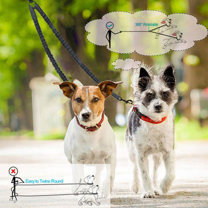Orange Pet Double-Ended Rope + 1.5M Leash - Easy to walk two dogs, tangle-free design - Image 2