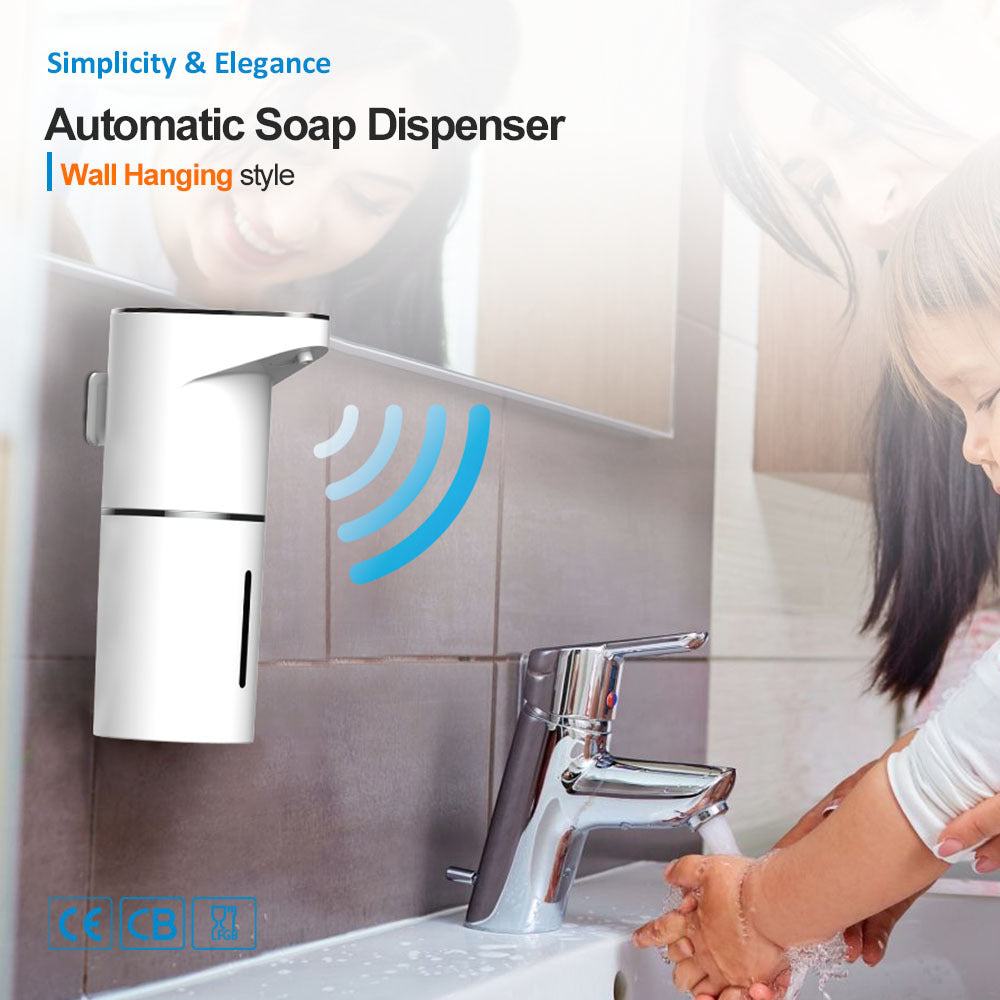 White Automatic Foaming Soap Dispenser - USB Rechargeable, Touchless Infrared Sensor - Image 3