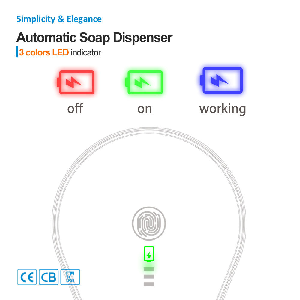 White Automatic Foaming Soap Dispenser - USB Rechargeable, Touchless Infrared Sensor - Image 5