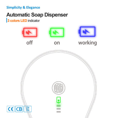 White Automatic Foaming Soap Dispenser - USB Rechargeable, Touchless Infrared Sensor - Image 5