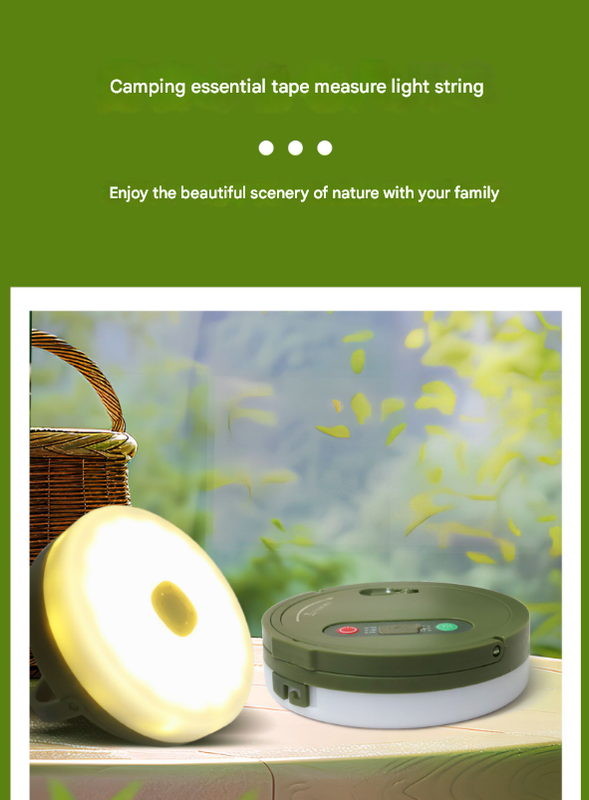 Rechargeable LED Camping Light with 10m Retractable String Light (Warm White) - Image 2