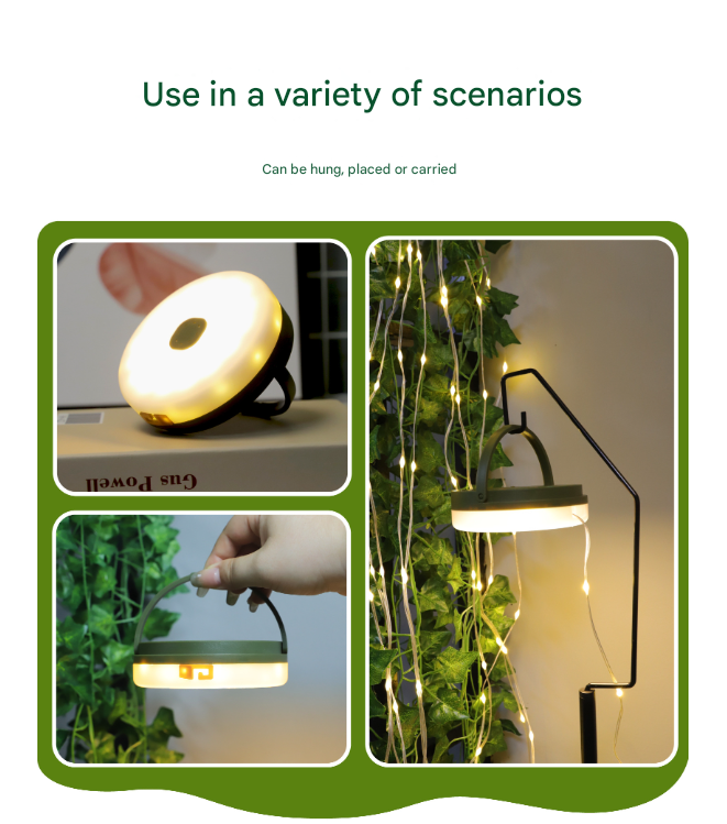 Rechargeable LED Camping Light with 10m Retractable String Light (Color lights) - Image 3