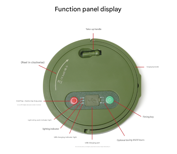 Rechargeable LED Camping Light with 10m Retractable String Light (Color lights + warm lights) - Image 4