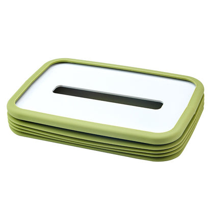 2-pcs Green Silicone Tissue Box Holder - Automatic Self-Lowering Dispenser - Image 2
