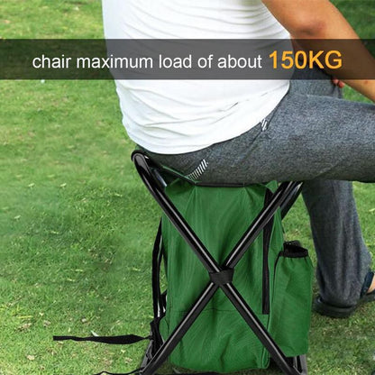 Black Insulated Cooler Backpack Chair - Foldable Stool for Picnics & BBQ - Image 2
