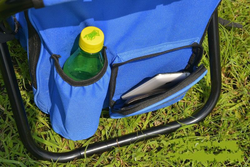 Blue Insulated Cooler Backpack Chair - Foldable Stool for Picnics & BBQ - Image 2
