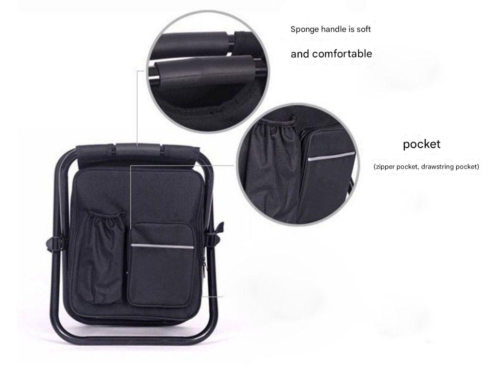 Blue Insulated Cooler Backpack Chair - Foldable Stool for Picnics & BBQ - Image 6