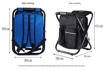Camouflage Insulated Cooler Backpack Chair - Foldable Stool for Picnics & BBQ - Image 5